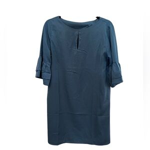 Blue Dress with Ruffled Sleeves